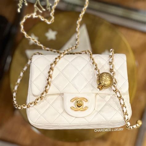 chanel mini white gold|Chanel mini purses.